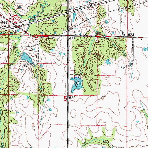 Topographic Map of Shellabarger Dam North, MO