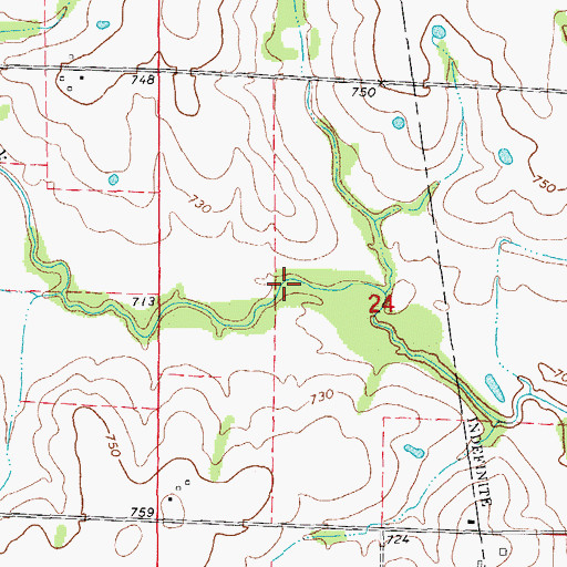 Topographic Map of Wendell L Heim Lake, MO