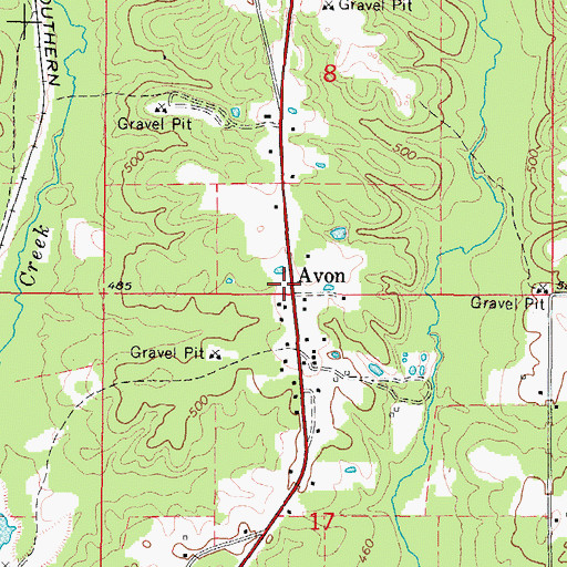 Topographic Map of Avon, AR