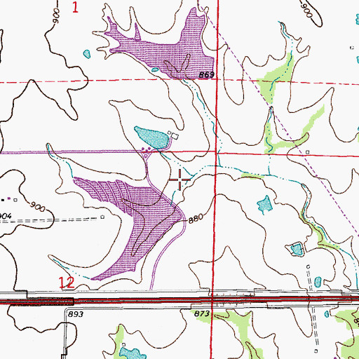 Topographic Map of Atkinson Lake Dam, MO