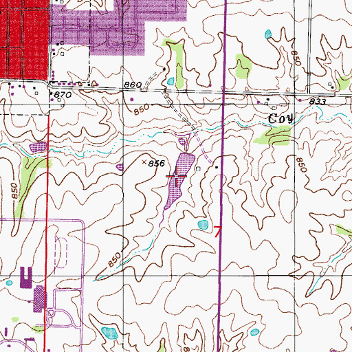 Topographic Map of Camp Lake, MO