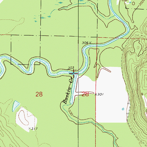 Topographic Map of Baskin Creek, AR