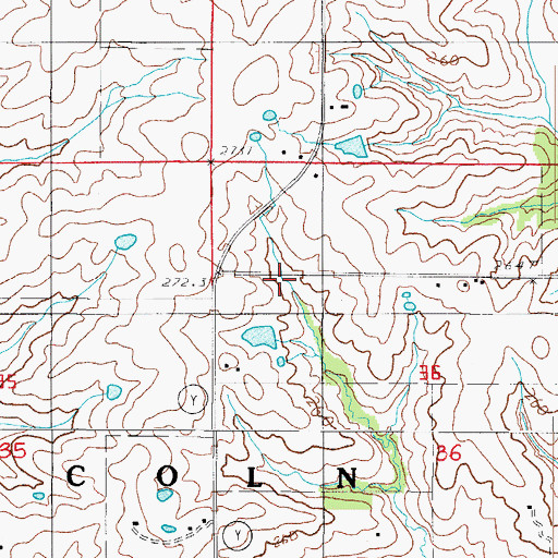 Topographic Map of Veatch Lake Dam, MO