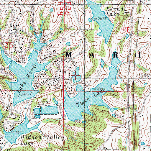 Topographic Map of Berndt Lake SW SW Section 30, MO
