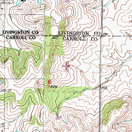 Topographic Map of Wallace Lake Section 6, MO