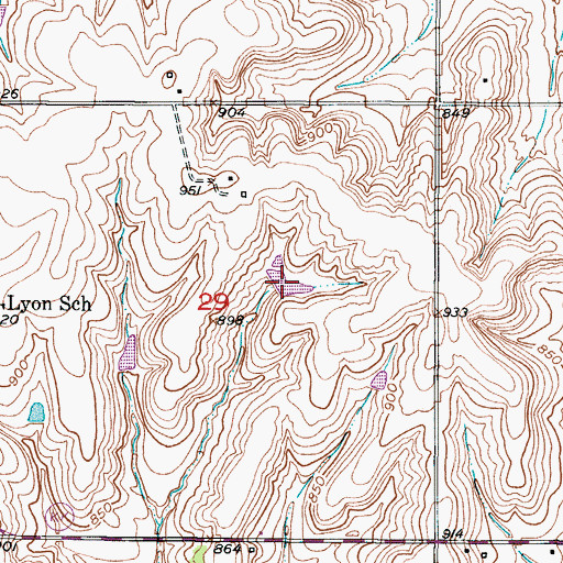 Topographic Map of McLaughlin Lake, MO