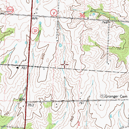 Topographic Map of South Lake Dam, MO