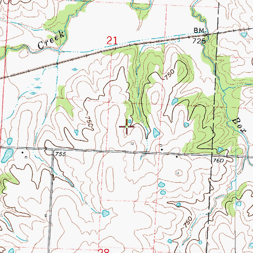 Topographic Map of Ken-Mar Acres Lake, MO