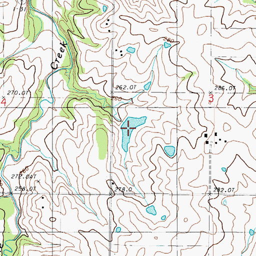 Topographic Map of Creason Lake, MO