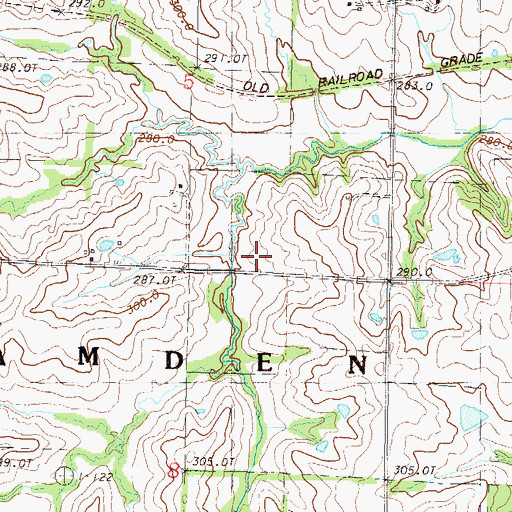Topographic Map of Grindstone-Lost-Muddy Creek Watershed Dam B-4, MO