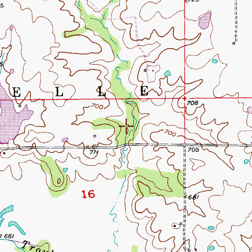 Topographic Map of Belleview Lake Dam, MO