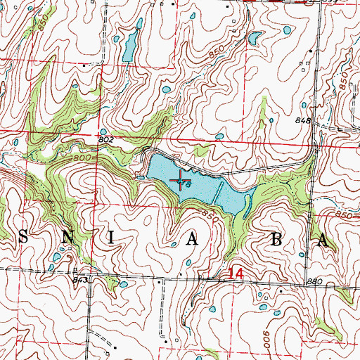 Topographic Map of Odessa Lake, MO