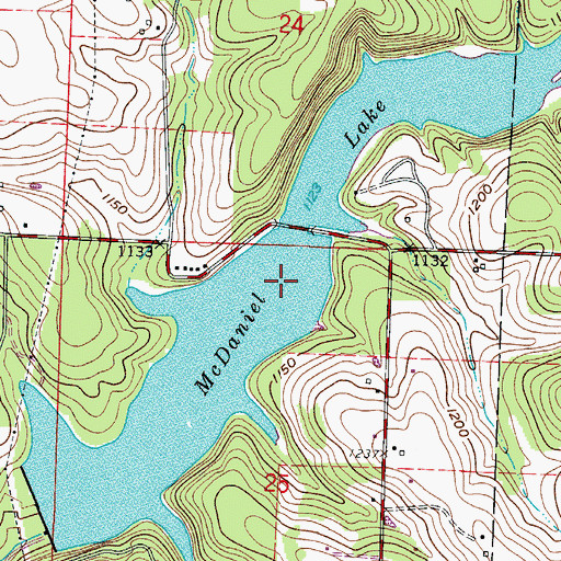 Topographic Map of McDaniel Lake, MO