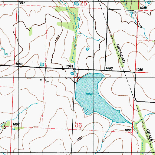 Topographic Map of Alley Lake Dam, MO