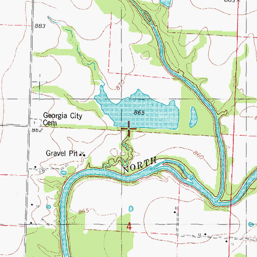 Topographic Map of Asbury Farms Dam, MO
