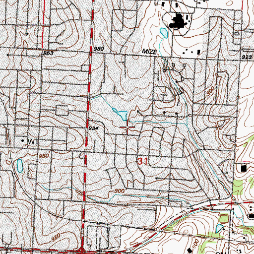 Topographic Map of Number 79 Dam (historical), MO