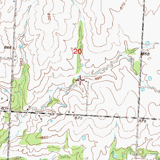 Topographic Map of Lenny Lake Dam, MO
