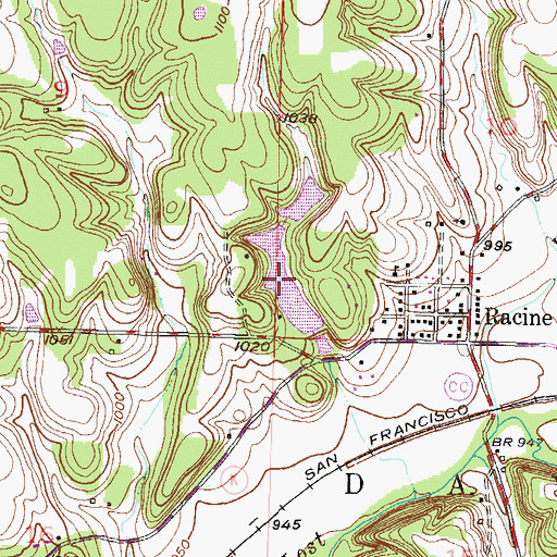 Topographic Map of Austin Harrison Reservoir, MO