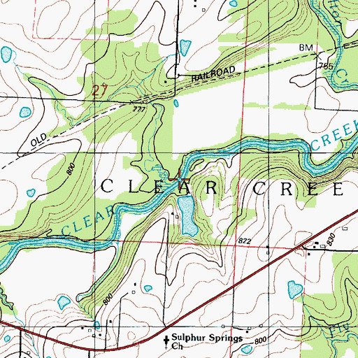 Topographic Map of Number 636 Dam, MO