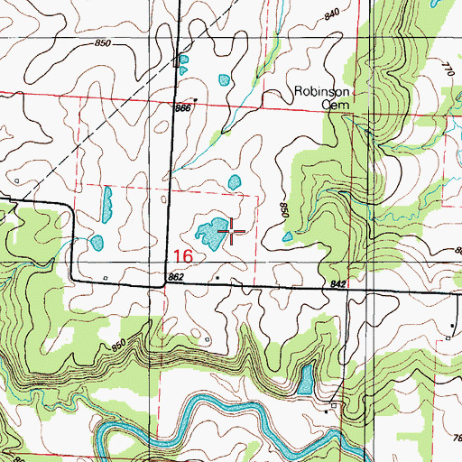 Topographic Map of Marvin Vickers Dam, MO