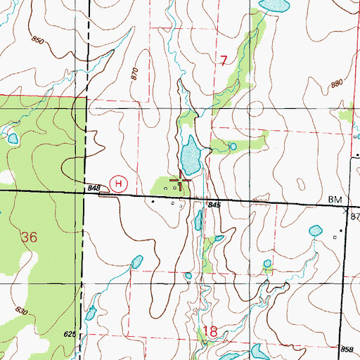 Topographic Map of Jantz Reservoir, MO