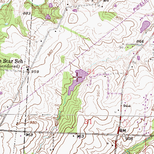 Topographic Map of Haake Lake, MO