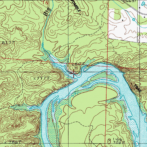 Topographic Map of Big Branch, AR