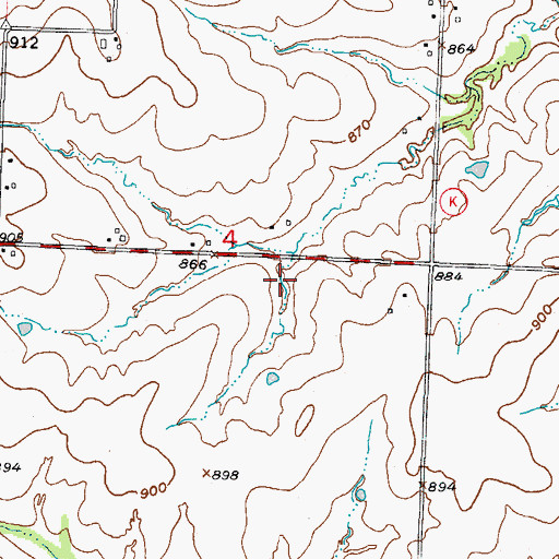 Topographic Map of Roth Lake, MO