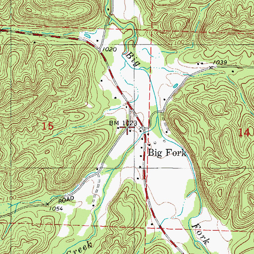 Topographic Map of Big Fork, AR