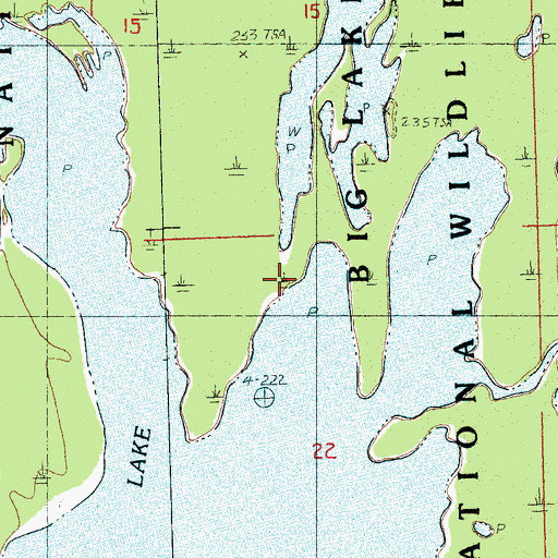 Topographic Map of Big Lake National Wildlife Refuge, AR