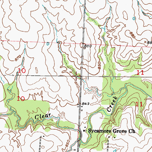 Topographic Map of Hereford Lake, MO