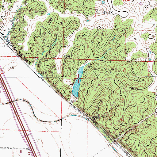 Topographic Map of Gurwit and Lewis Lake, MO