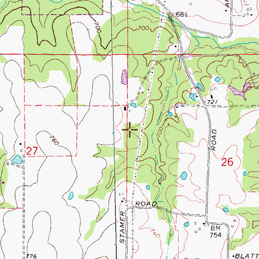 Topographic Map of Doctor Courtney Lake, MO