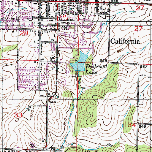 Topographic Map of Proctor Park Lake Dam, MO