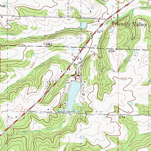 Topographic Map of Colonial Acres Lake Dam, MO