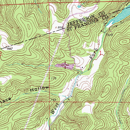 Topographic Map of Harmons Farm Pond, MO