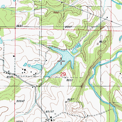 Topographic Map of Groffs Lake, MO