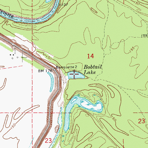 Topographic Map of Bobtail Lake, AR