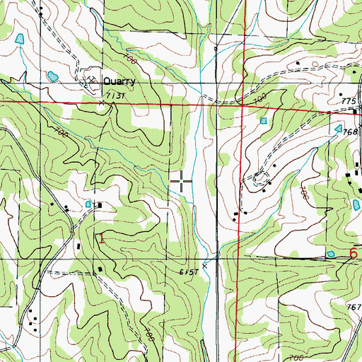 Topographic Map of Number 848 Dam, MO