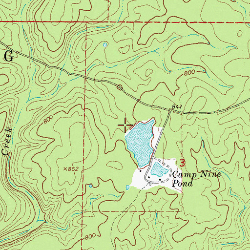 Topographic Map of Taylor Lake Dam, MO
