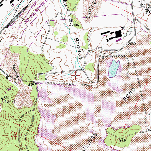 Topographic Map of Saint Joe State Park Dam, MO