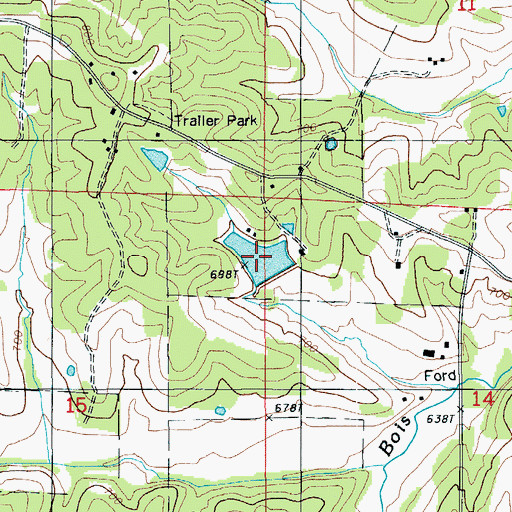 Topographic Map of Patterson Lake, MO