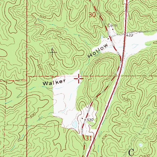 Topographic Map of Porter Lake, MO