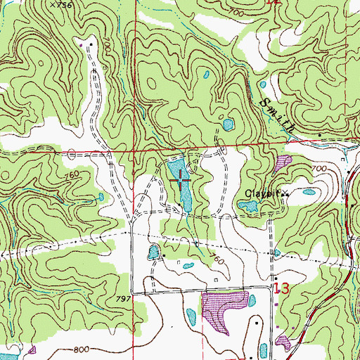 Topographic Map of Irvin Beabout Lake, MO