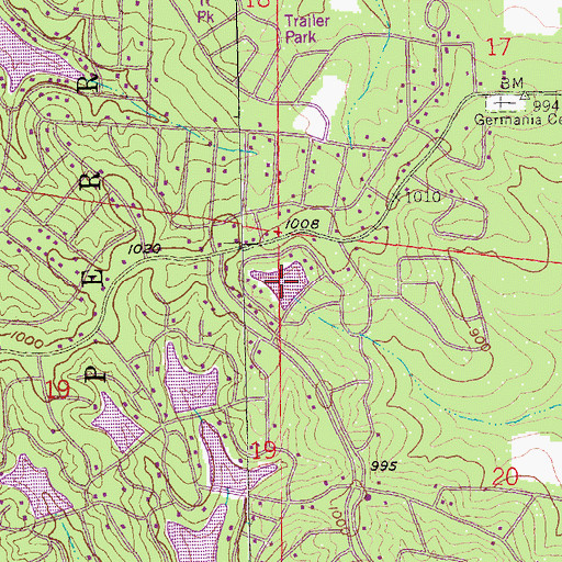 Topographic Map of Lac Renee, MO