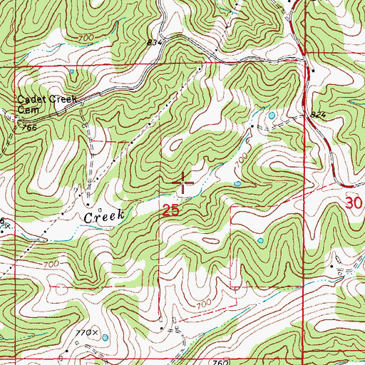 Topographic Map of Kuper-Scott Ranch Lake, MO