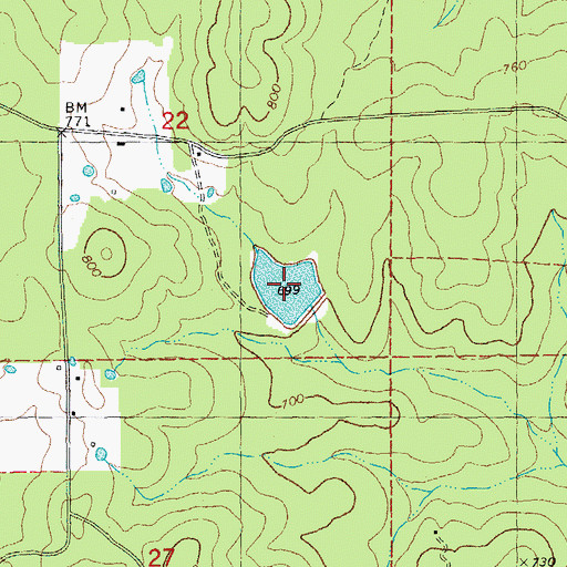 Topographic Map of Condroys Lake, MO