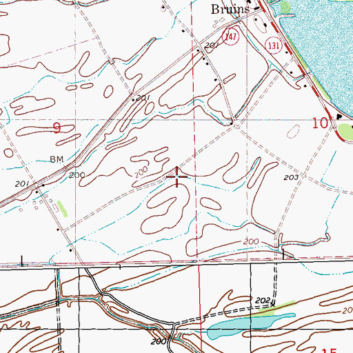 Topographic Map of Brinkley Farm, AR