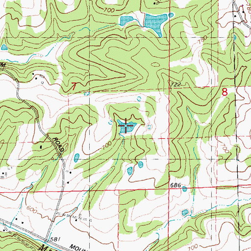 Topographic Map of Dierberg Lake, MO