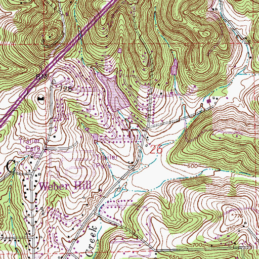 Topographic Map of Weber Hill Terrace Lake Dam, MO